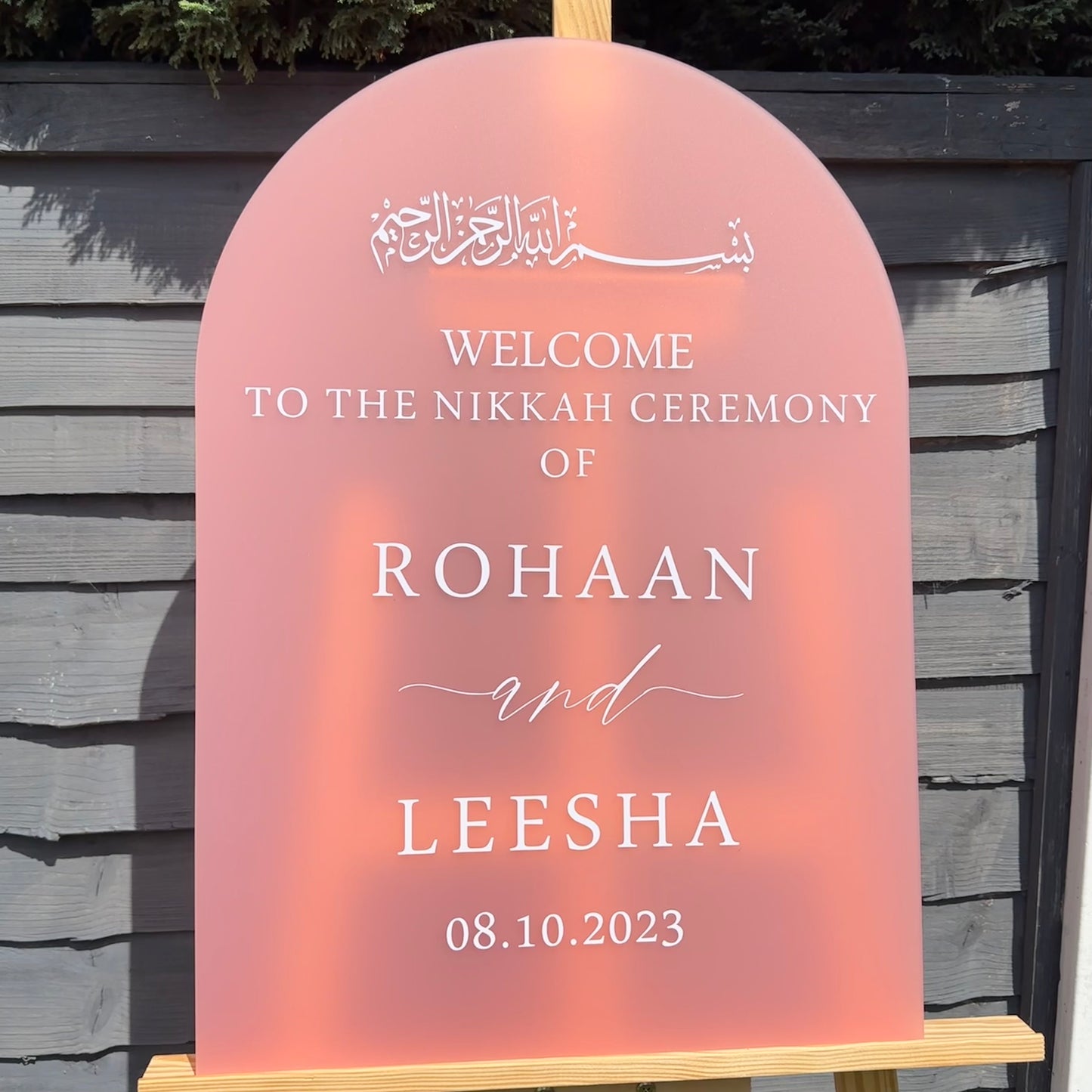 Personalised Arched Coloured Wedding Welcome Sign