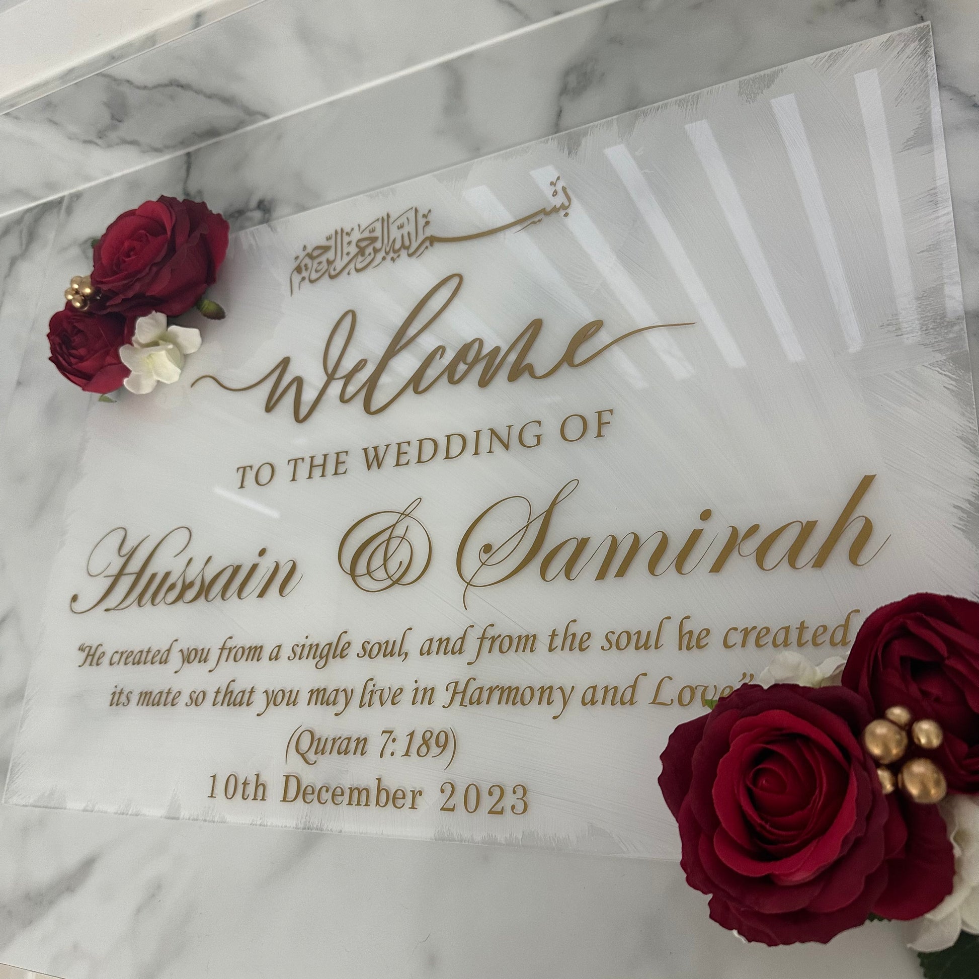 'Welcome to the Wedding' Welcome Sign with Arabic text - Wedding Lux Studio