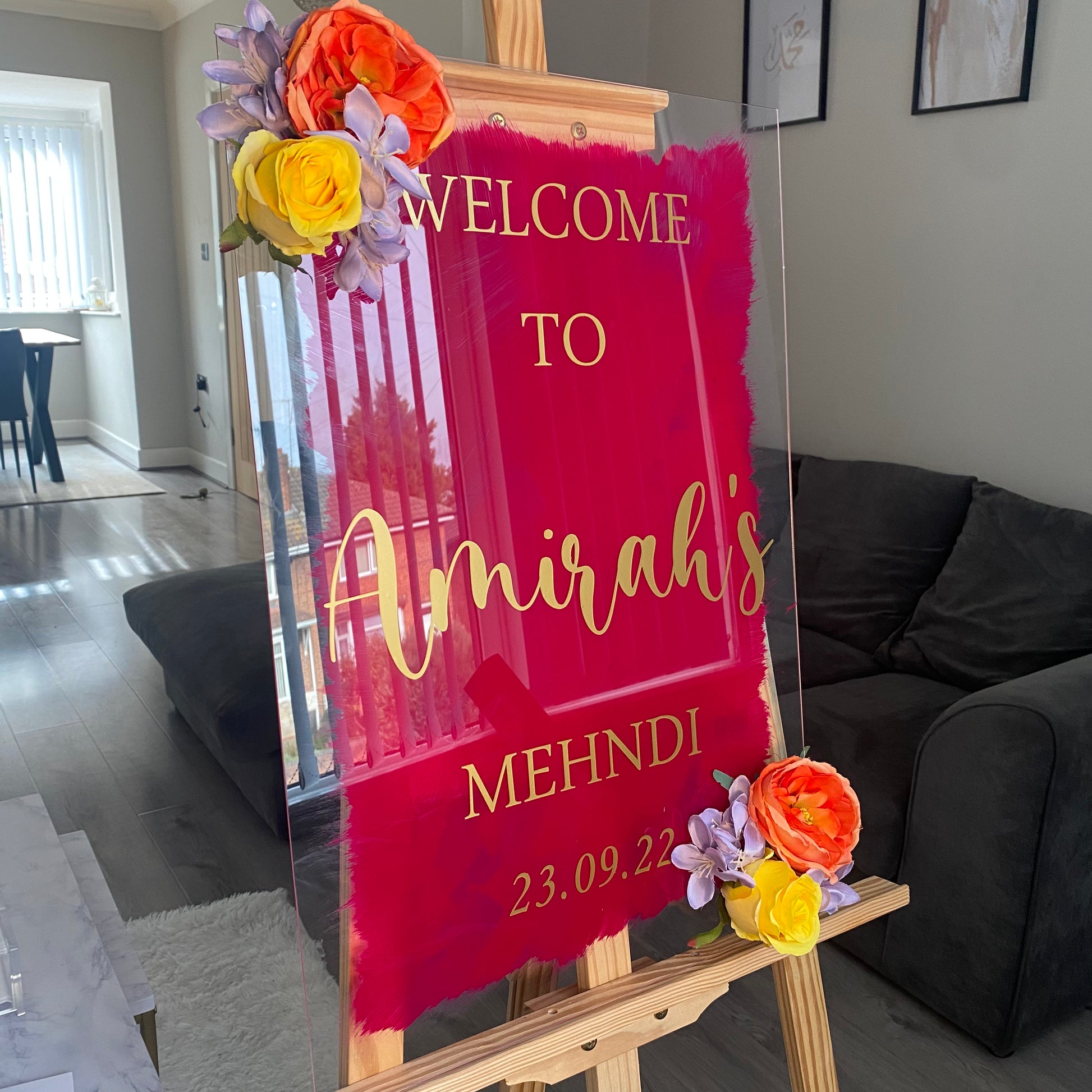 WeddingLuxStudio Large Mehndi Wedding Welcome Sign