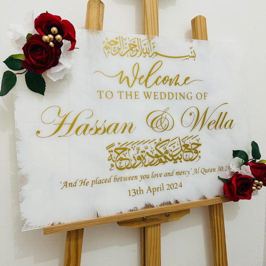 WeddingLuxStudio Large Personalised Wedding Welcome Sign