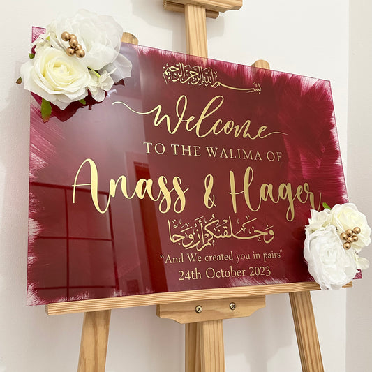 WeddingLuxStudio_Maroon_Wedding_Welcome_Sign