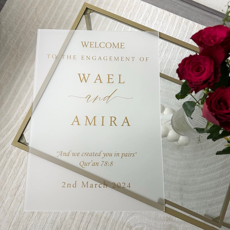 WeddingLuxStudio / frosted Wedding Welcome Sign